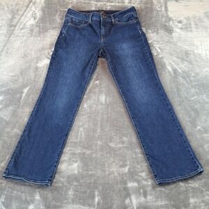 NYDJ Marilyn Straight Leg Jeans Womens 6 Mid Rise Lift Tuck Denim Blue Indigo